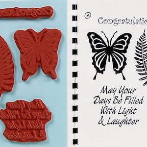 RUBBER NATURE ARTSTAMPS Kartenherstellung, Collage, Natur thema, schöner Schmetterling, positive Gefühle, 4 Bilder Set 2 von Sandi Obertin
