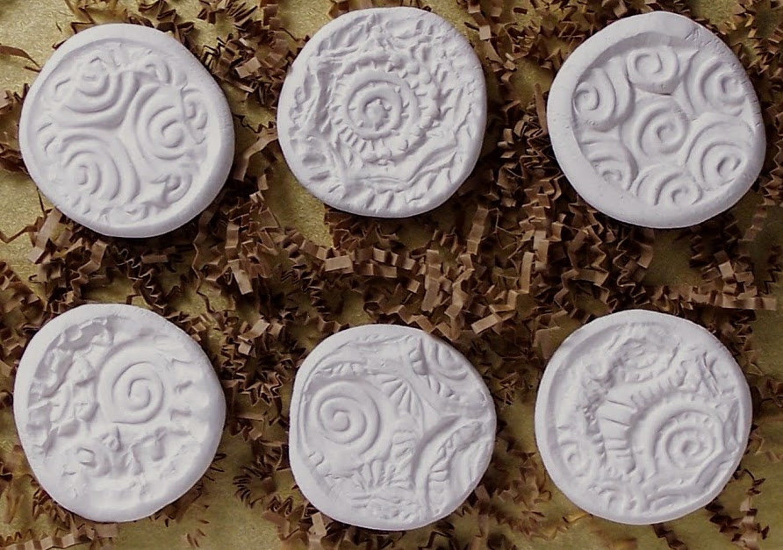 Handmade Kiln Fired Stoneware Clay Press Molds Set Of 6 Etsy EB0