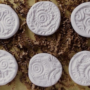 CLAY PRESS MOLDS Handmade, kiln fired, stoneware, eASY tO uSE, set of 6, polymer, paper, wet clay, air dry clay * Sandi Obertin #cms Swirls