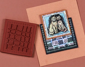 WEAVING and/or BACKGROUND STAMP deep etched rubber, journals, stamping, clay, paper, jewelry, greeting cards * Sandi Obertin W2000-9-3G