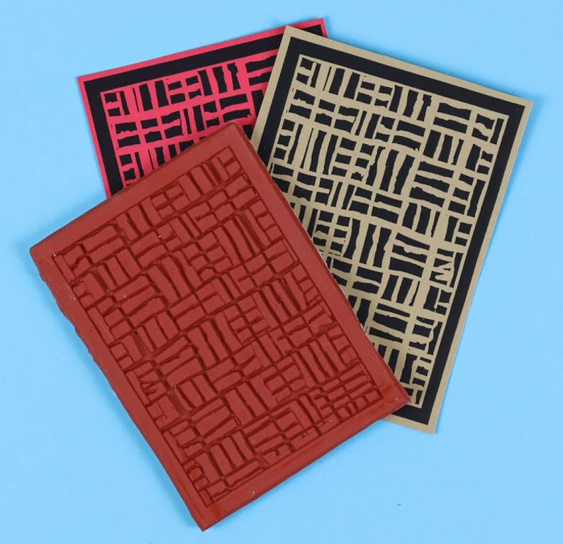 RUBBER WEAVING STAMP Deep Etched Red Rubber Journals Etsy