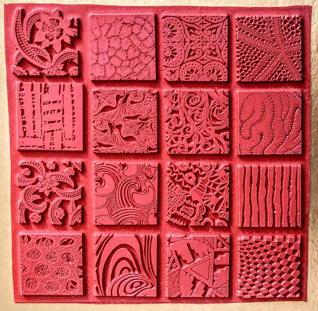 RED RUBBER TEXTURES 16 Deep Etched, Lead Free Solder Stamping, Journals ...