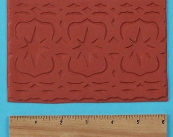 solder stamping UNMOUNTED DECORATIVE RUBBER sTAMP  iMAGE,  deep etched, 3 stars, 4" x 6-1/8" mat  designed by Sandi Obertin #8-99-2-1J