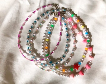 colorful beaded necklace | beaded pearl necklace | mixed seed bead choker | 90s | birthday gift | harry styles | Birthday Mother’s Day Gift