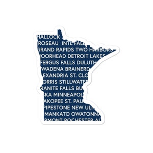 Minnesota Cities Sticker - Minnesotan Gift Ideas - Fun Stickers