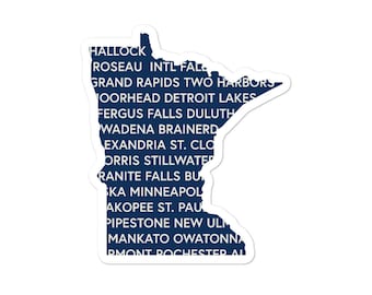 Minnesota Cities Sticker - Minnesotan Gift Ideas - Fun Stickers