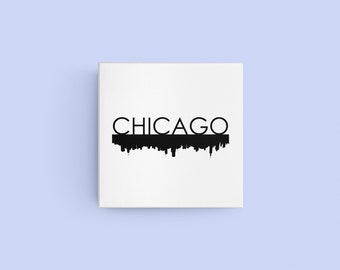 Chicago Skyline Poster - Chicago Art - Framed Art Poster - Minimalist Design