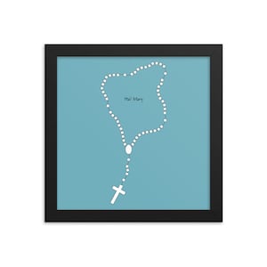 Hail Mary - Rosary Framed Poster - Catholic Home Decor Wall Art