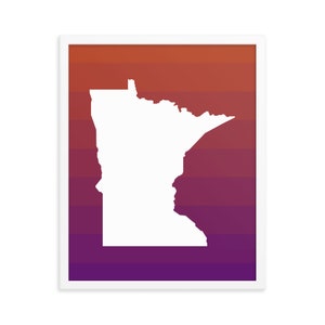 Minnesota Umriss Gradient gerahmt Poster
