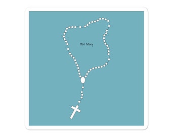 Hail Mary - Catholic Rosary Sticker - Minimalist Catholic Art - Catholic Gifts