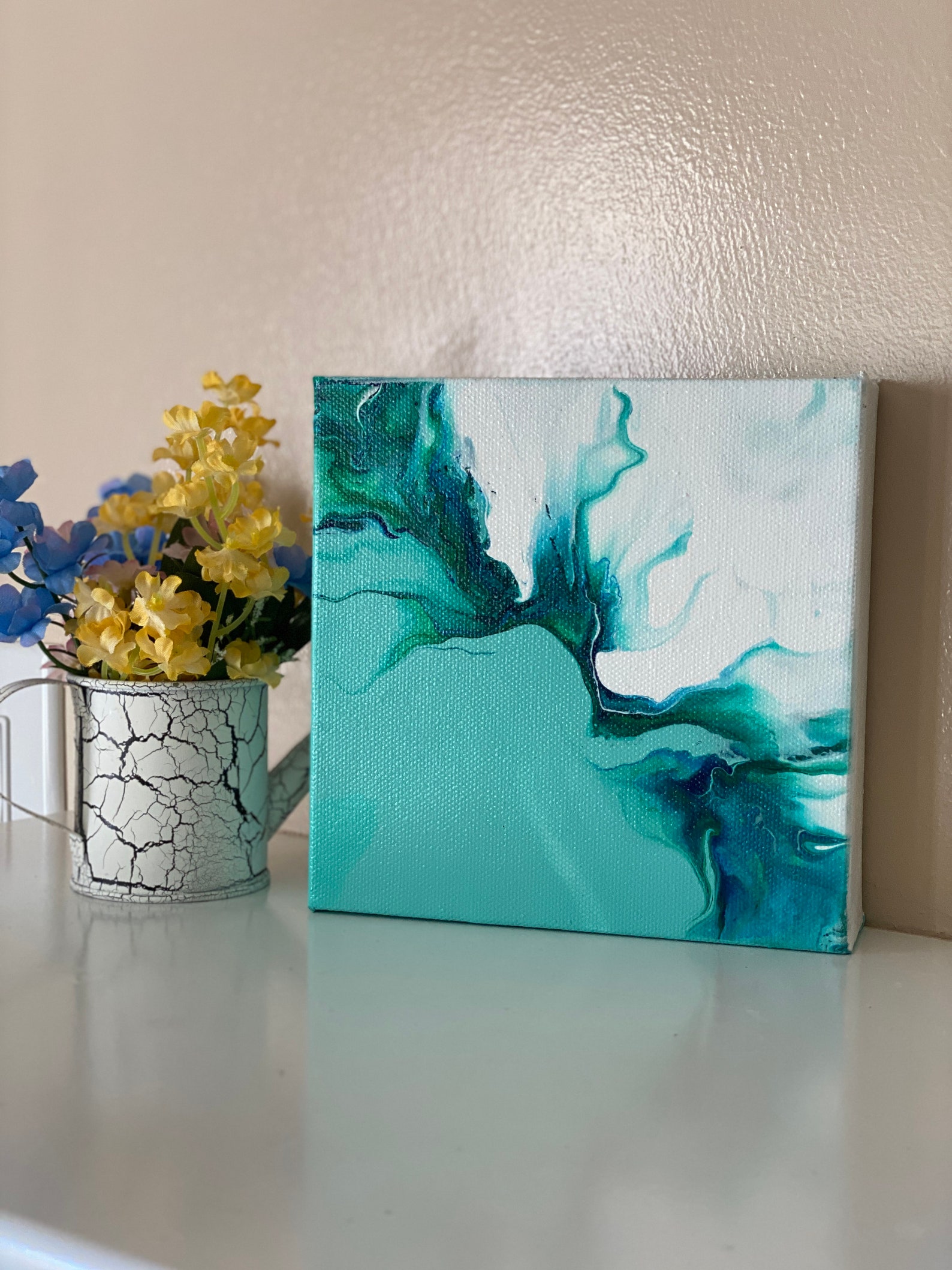 Original Dutch Pour Painting on Gallery Wrapped Deep Edge Canvas