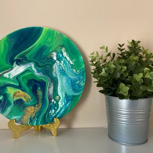 Original Abstract pour painting for home, office