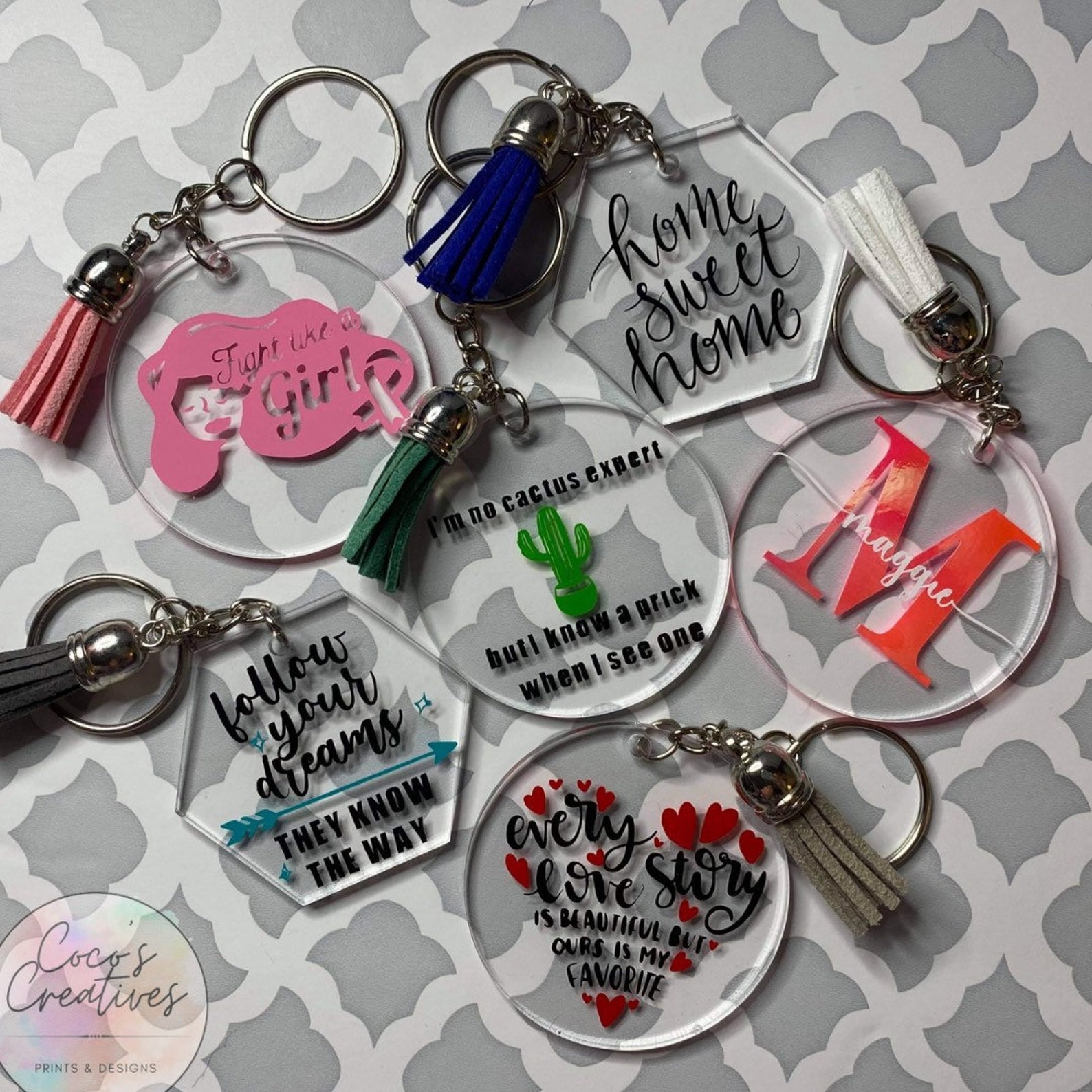 CUSTOM Acrylic Keychains Etsy