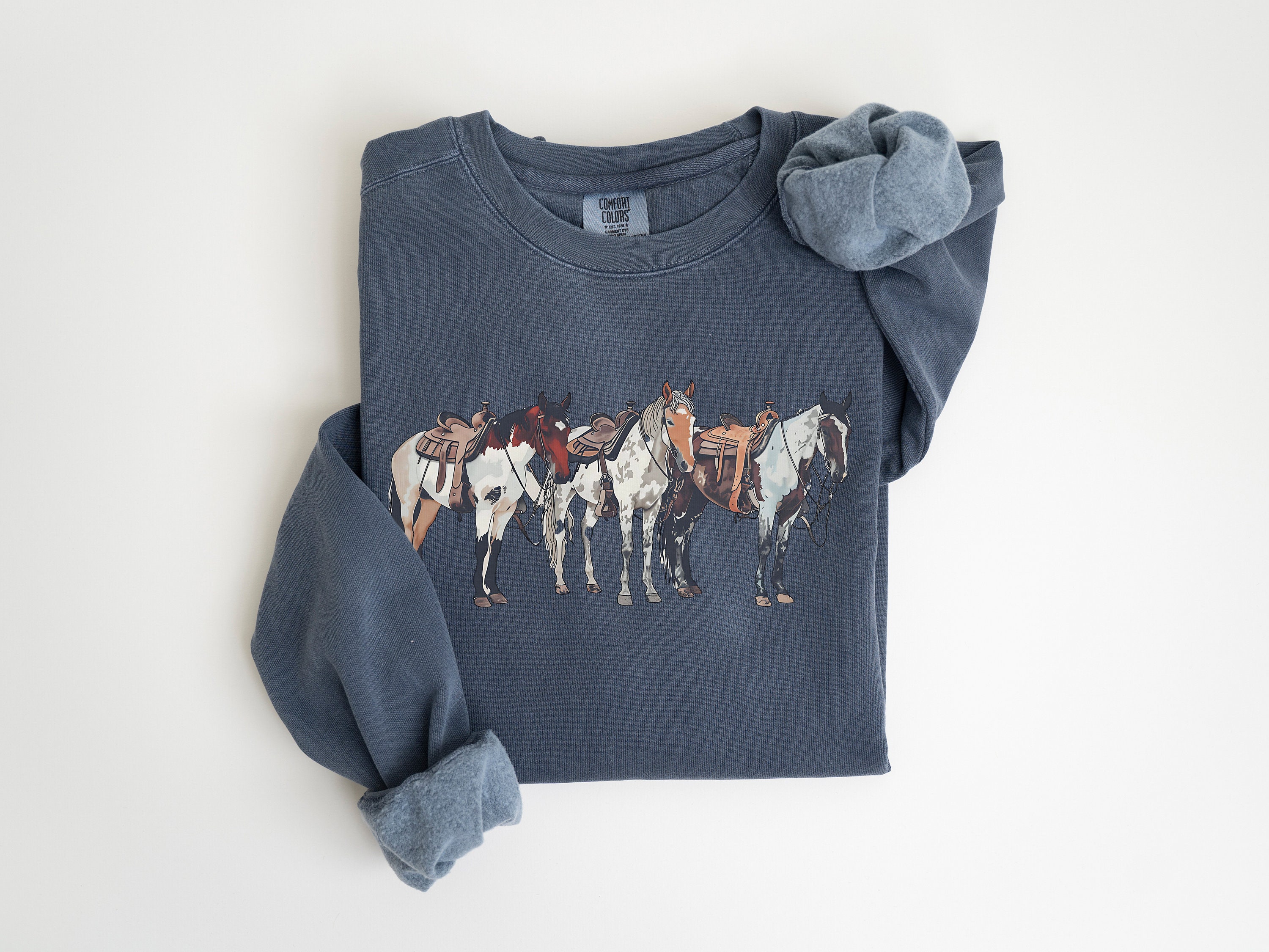 Personalized Name Western Sweatshirt, Horse Sweatshirt, Rodeo Horse Girl Sweatshirt, Ranch Girl Sweatshirt, Gift for Horse Lover/Her