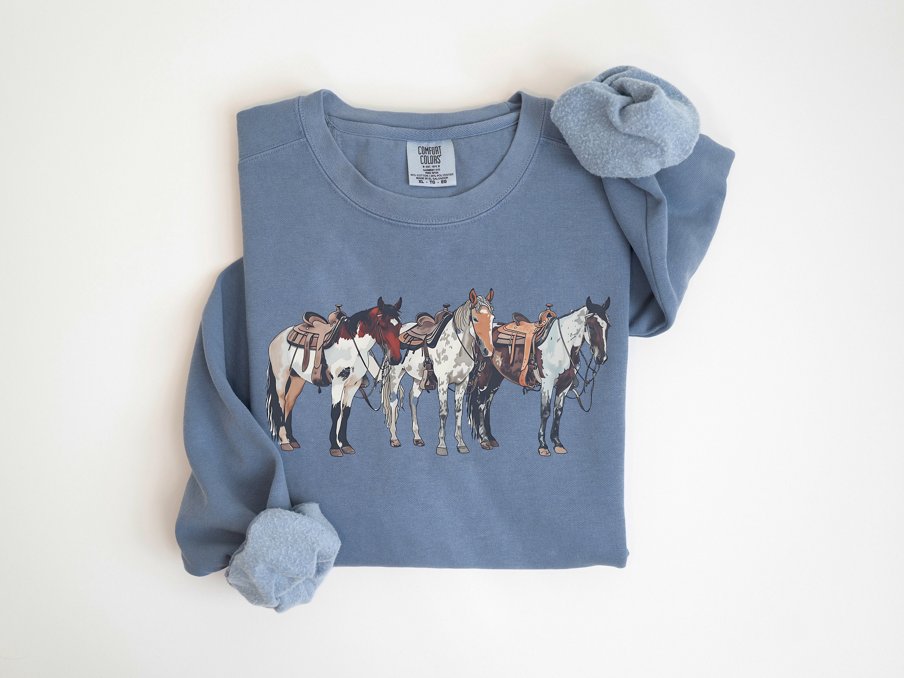 Personalized Name Western Sweatshirt, Horse Sweatshirt, Rodeo Horse Girl Sweatshirt, Ranch Girl Sweatshirt, Gift for Horse Lover/Her