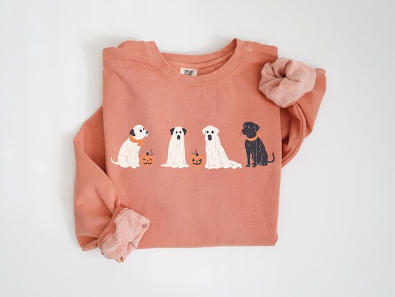 Halloween Dog Sweatshirt, Ghost Sweatshirt, Ghost Dog Shirt, Happy Halloween, Retro Spooky Season