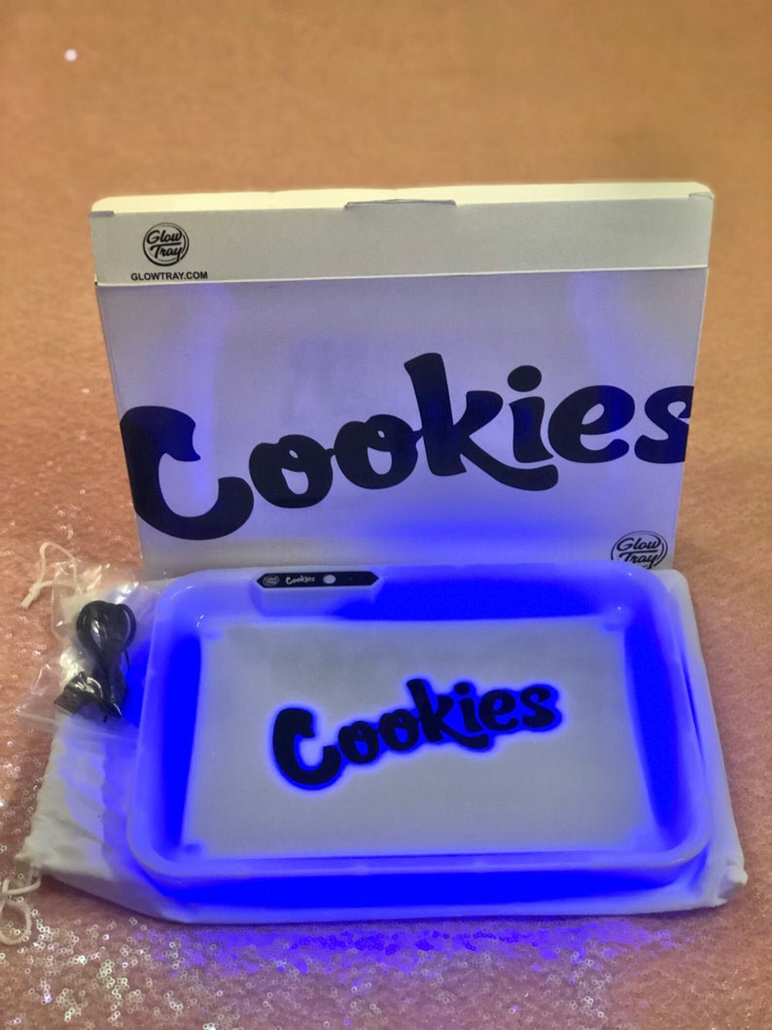 Glow Tray X Cookies LED Rolling Tray Avec Travel Bag Mis à Etsy