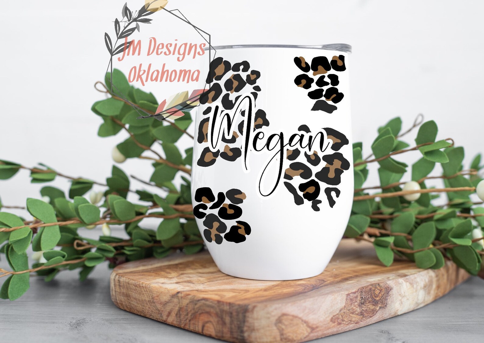 Leopard 12oz Wine Tumbler Customized Your Way Etsy