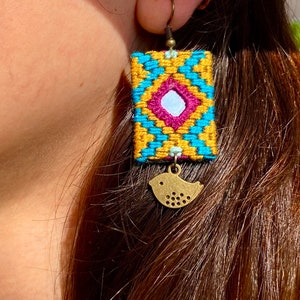 Handmade Persian earrings, embroidered, needlework balochi, soozandoozi, Sistani jewelry, Baluchi jewellery, Persian art, Persian jewellery