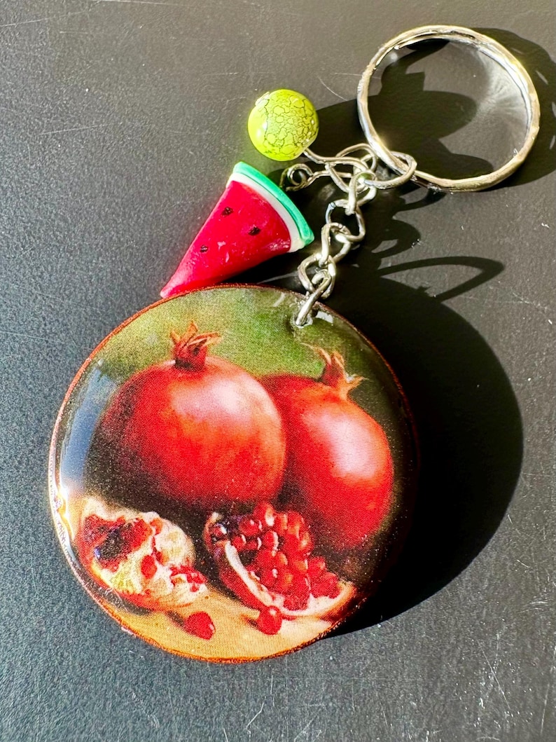 Anar Handmade Wooden Keychain Pomegranate Keychain Persian Accessories ...