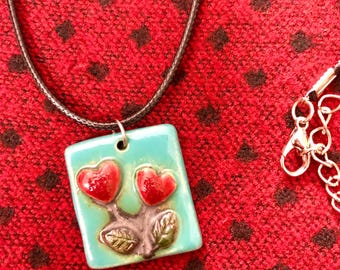 Ceramic jewelry, heart pendant, ceramic accessories, ceramic necklace, heart necklace, love, heart, jewelry, love pendant, valentines