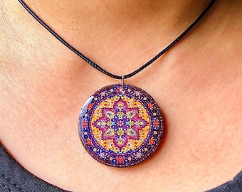 Persian jewelry handmade Wooden necklace Handmade wooden jewellery Persian art traditional Persian pattern Persian tile
