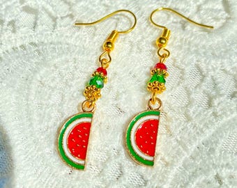 Melon earrings, Persian earrings symbol of Yalda night, Shabe Chelleh, Melons jewelry, Persian Jewellery, Fruit and Melon earrings for girls