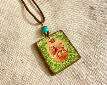 Shiro Khorshid necklace woman life freedom great Persia Flag Shirokhorshid پرچم شیر وخورشید Persian pendant Persian jewellery ceramic jewelr