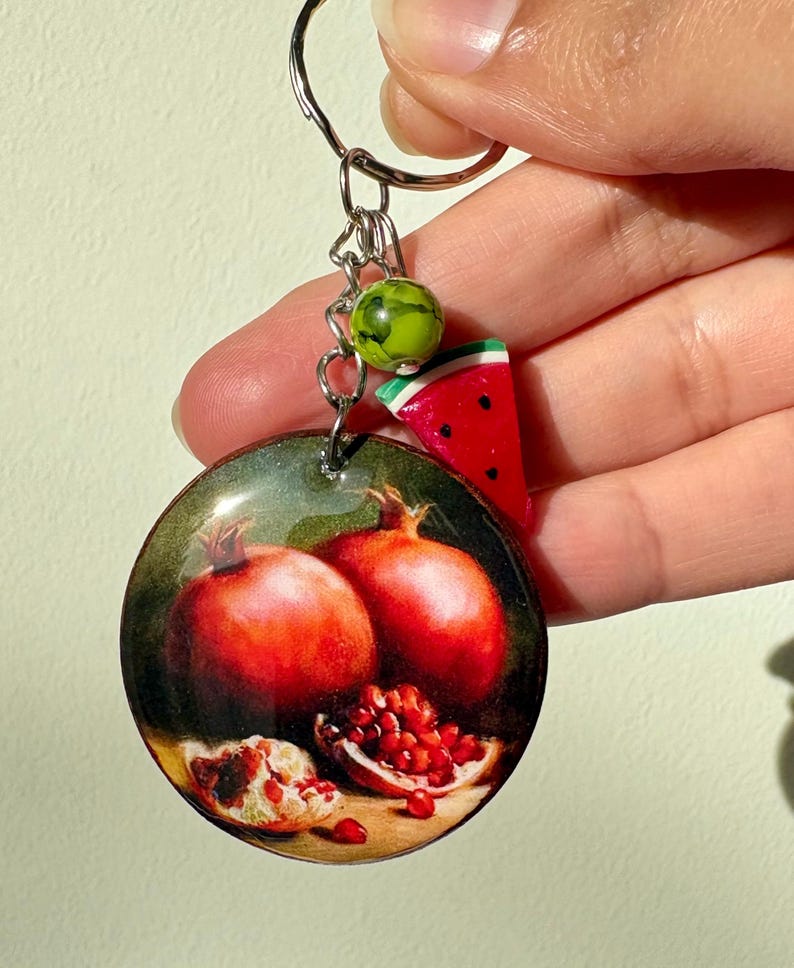 Anar Handmade Wooden Keychain Pomegranate Keychain Persian Accessories ...