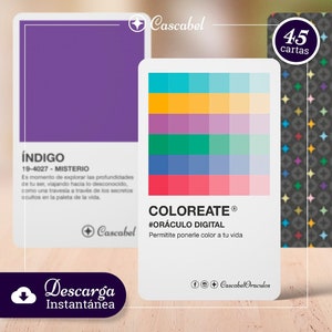 Coloreate – Digitales Orakel – Druckbar – Orakelkarten auf Spanisch. DIY-Kartenspiel zum Ausdrucken. Sofortiger Download!