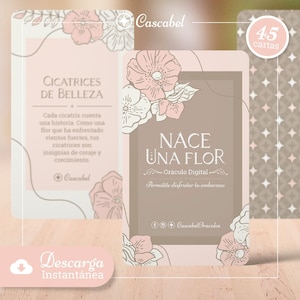 Oráculo Nace una Flor - Digital Imprimible en Español - Mazo de Cartas DIY