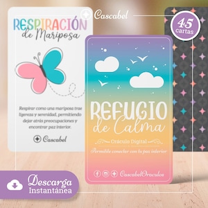 Refugio de Calma - Oráculo Digital - Imprimible - cartas de oráculo en español. Mazo de cartas imprimible DIY. Descarga instantánea!