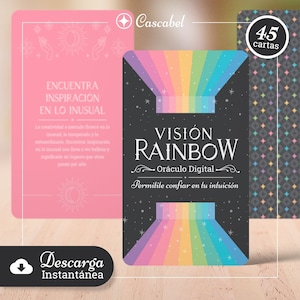Vision Rainbow - Digitales Orakel - Druckbar - Orakelkarten auf Spanisch. DIY druckbares Kartenspiel. Sofortiger Download!