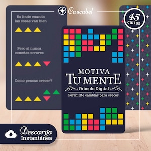 Oráculo Motiva Tu Mente - Digital Imprimible en Español - Mazo de Cartas DIY