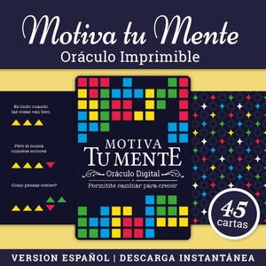 Motivate Your Mind Oracle Printable | Spanish Mindset Card Deck | 45 Digital Cards | Instant Download