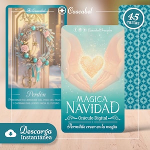 Magical Christmas - Digital Oracle - Printable - oracle cards in Spanish. DIY printable Christmas card deck. Instant download!