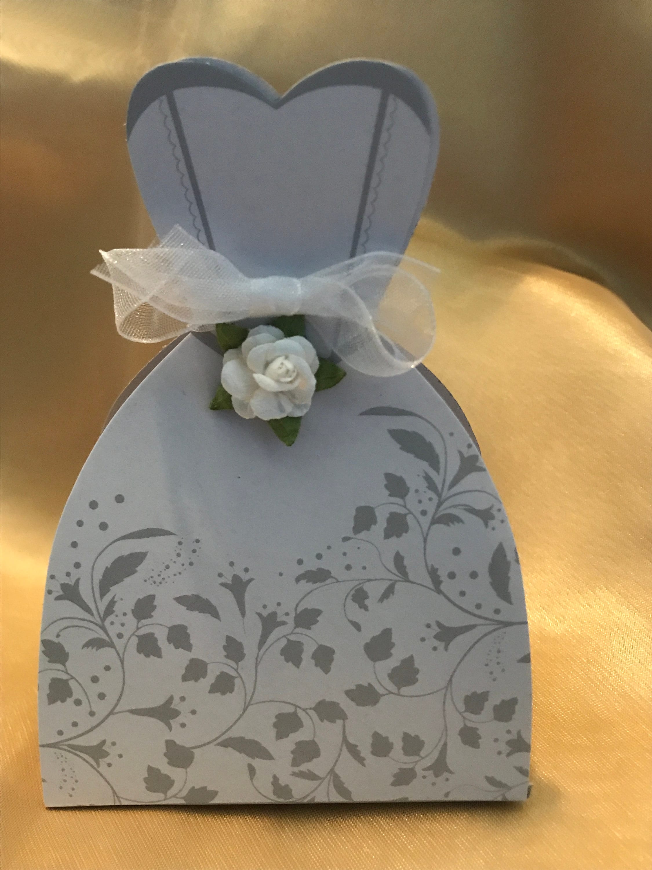 open lace back dress Wedding Party Favor Box with Almond Candy, Bridal Shower, Wedding Show –  Happy Times Favors main image 1