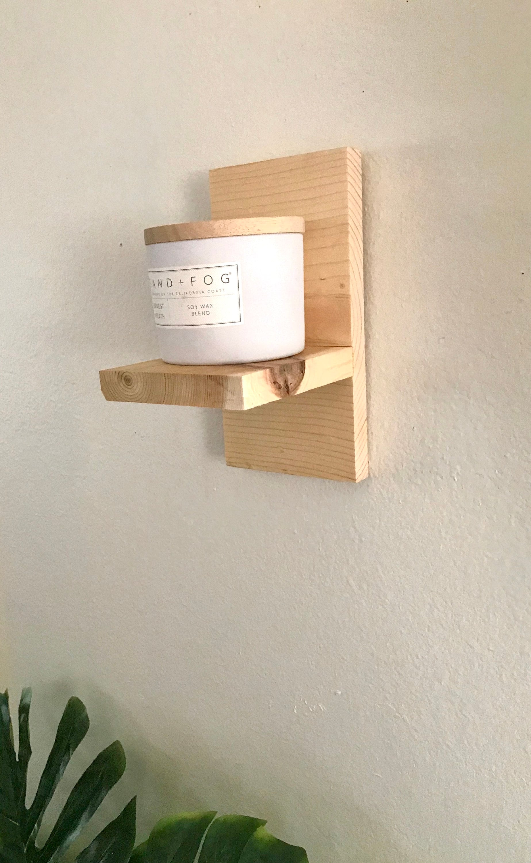 Small Candle Shelf / Simple Floating Shelf / Boho Shelf / Etsy