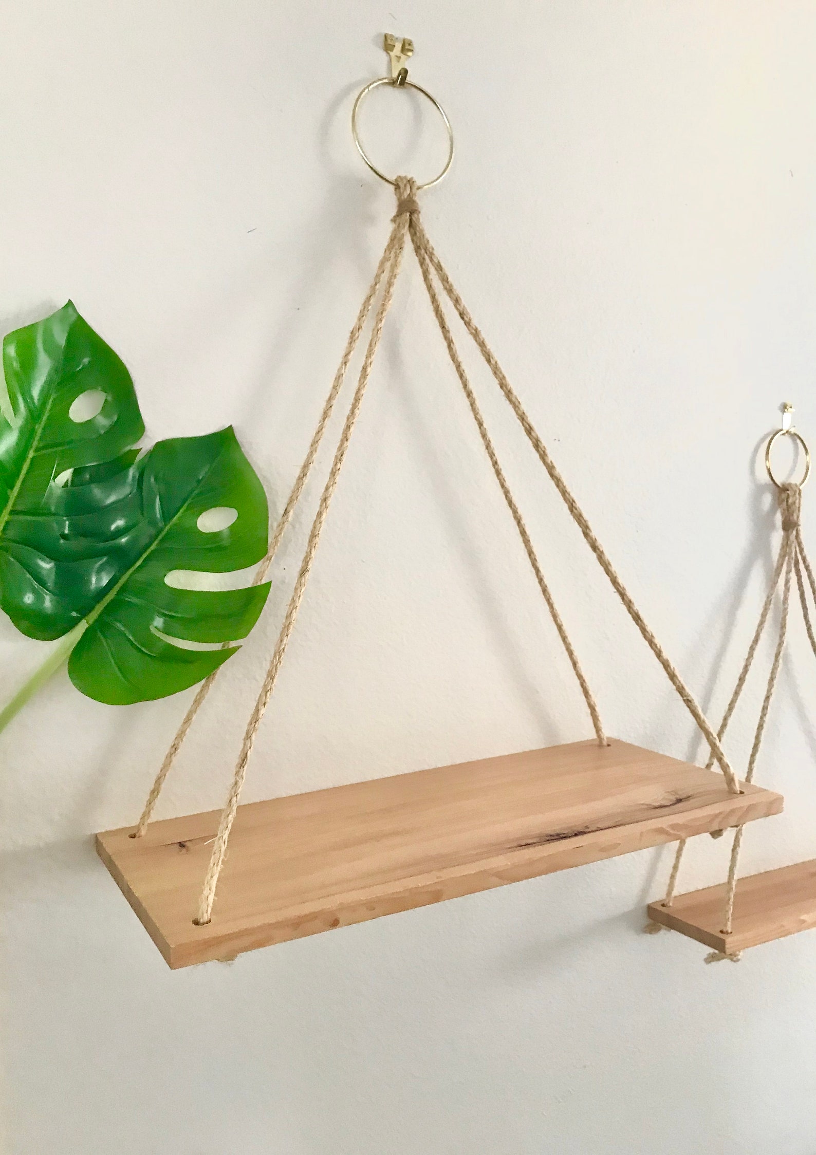 Set of 2 Hanging Rope Shelves / Simple Floating Shelves / Boho Etsy