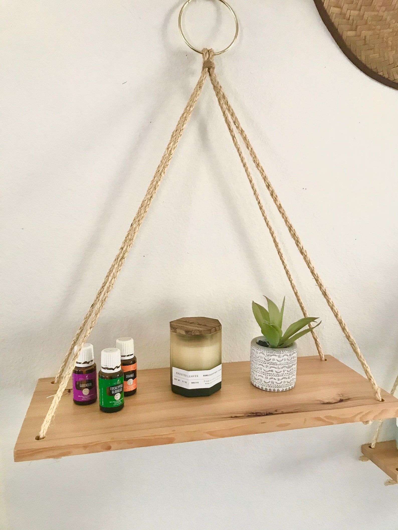 Set of 2 Hanging Rope Shelves / Simple Floating Shelves / Etsy