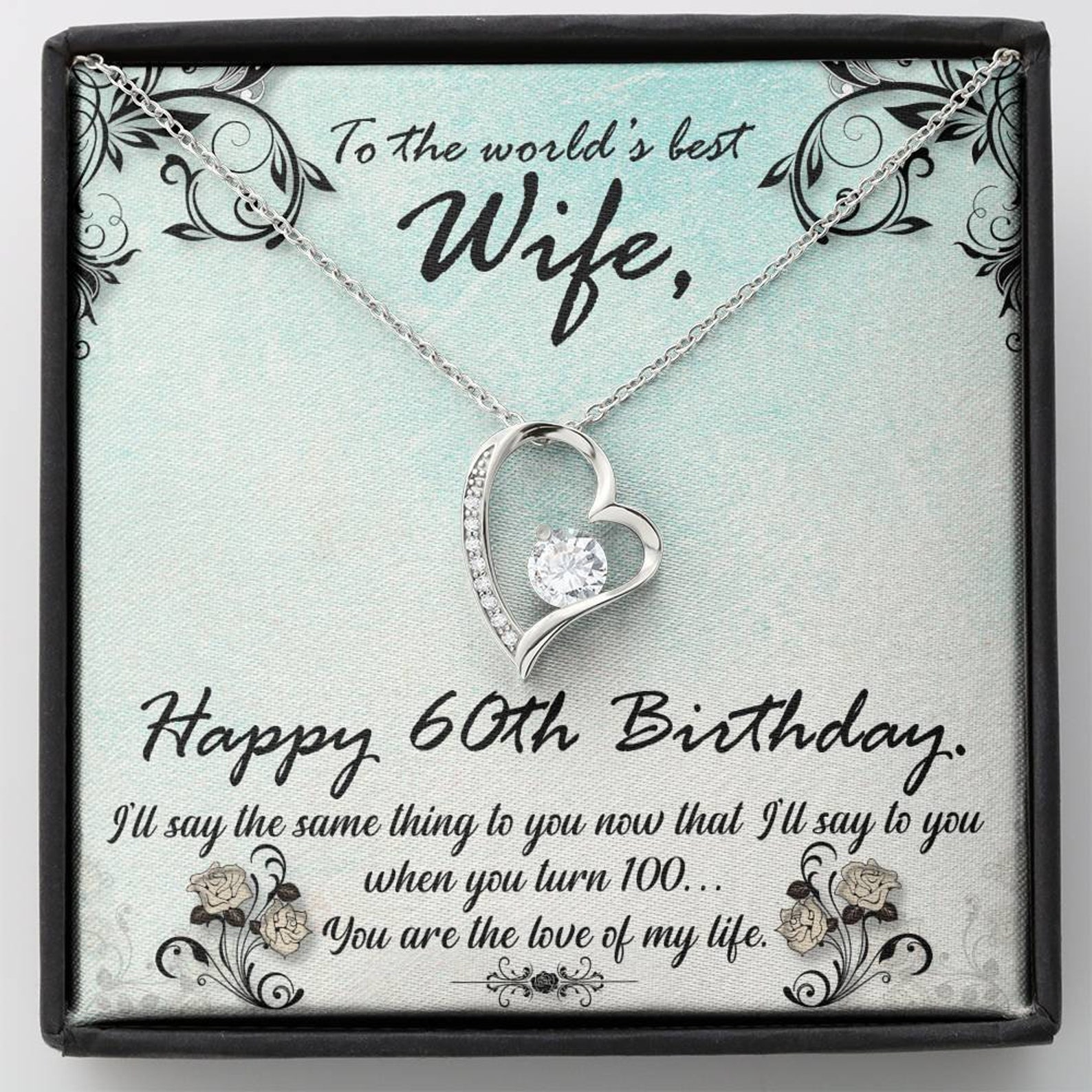Worlds Best Wife 60th Birthday Forever Love Necklace With Etsy