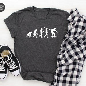 Skater Shirts, Skateboard T Shirt, Skateboarder Gift, Funny Skater Gift, Skater Boy TShirt,Evolution Of Skateboarder Shirt,Skateboarding Tee