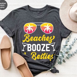 Strände Booze Besties, Mädchen Urlaub Shirt, lustiges Sommer Shirt, Sommer Frau Shirt, Strände Hoodie, Strand Ferien Shirt, Sommer Tank Top