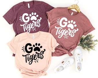 Football Go Tigers T-Shirt, Football Team Shirt, Funny Tigers Shirt, Tigers School Team, Clemson Tigers Go Tigers Shirt, Tiger Graphic Tee