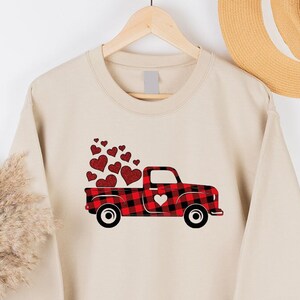 Valentines Day Sweatshirt, Couple Gift, Valentine Truck Long Sleeve Shirt, Retro Valentines Hoodies and Sweaters, Girlfriend Gift