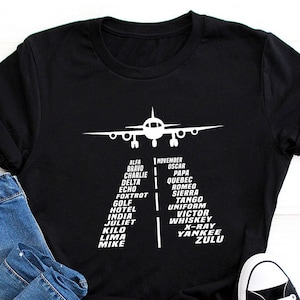 Aviation Shirt, Aviation Alphabet Phonetic Shirt, Alphabet Flying Pilot Gift, Gifts for Pilot Shirt, Airline Pilot Shirt, Flying Planes Tee