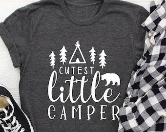 Cute Little Camper Shirt, Camping Kids T Shirt, Camp Lover Gift, Litte Camper TShirt, Adorable Kids Tee, Camping T-Shirts, Summer Shirt