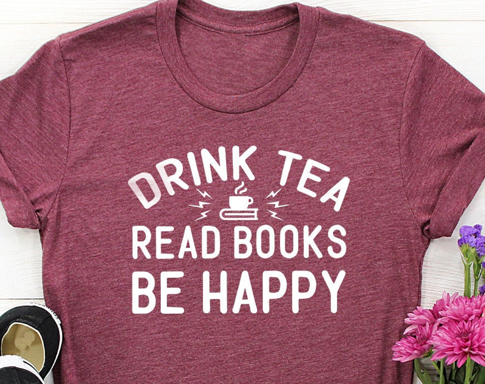 Discover Book Lovers TShirts, Drink Tea T-Shirt, Book Reader Gifts