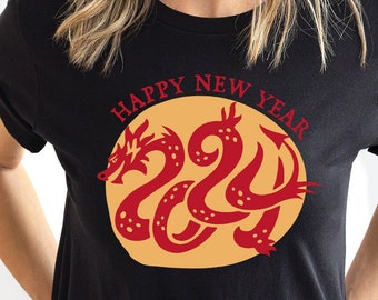 Chinese New Year Shirts, Chinese Dragon T-Shirts, Year of the Dragon Tshirts, Lunar New Year Shirt, Dragon T Shirts, Happy New Year Gifts