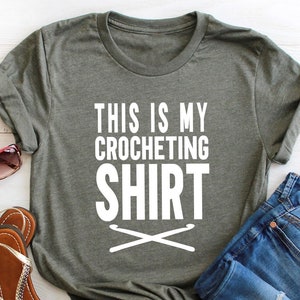 Crochet T Shirt, Crocheting Lover Shirt, Funny Crochet T Shirt, Crocheting Tee, Knitting Gifts, This Is My Crocheting Shirt, Yarning Shirt 画像 1